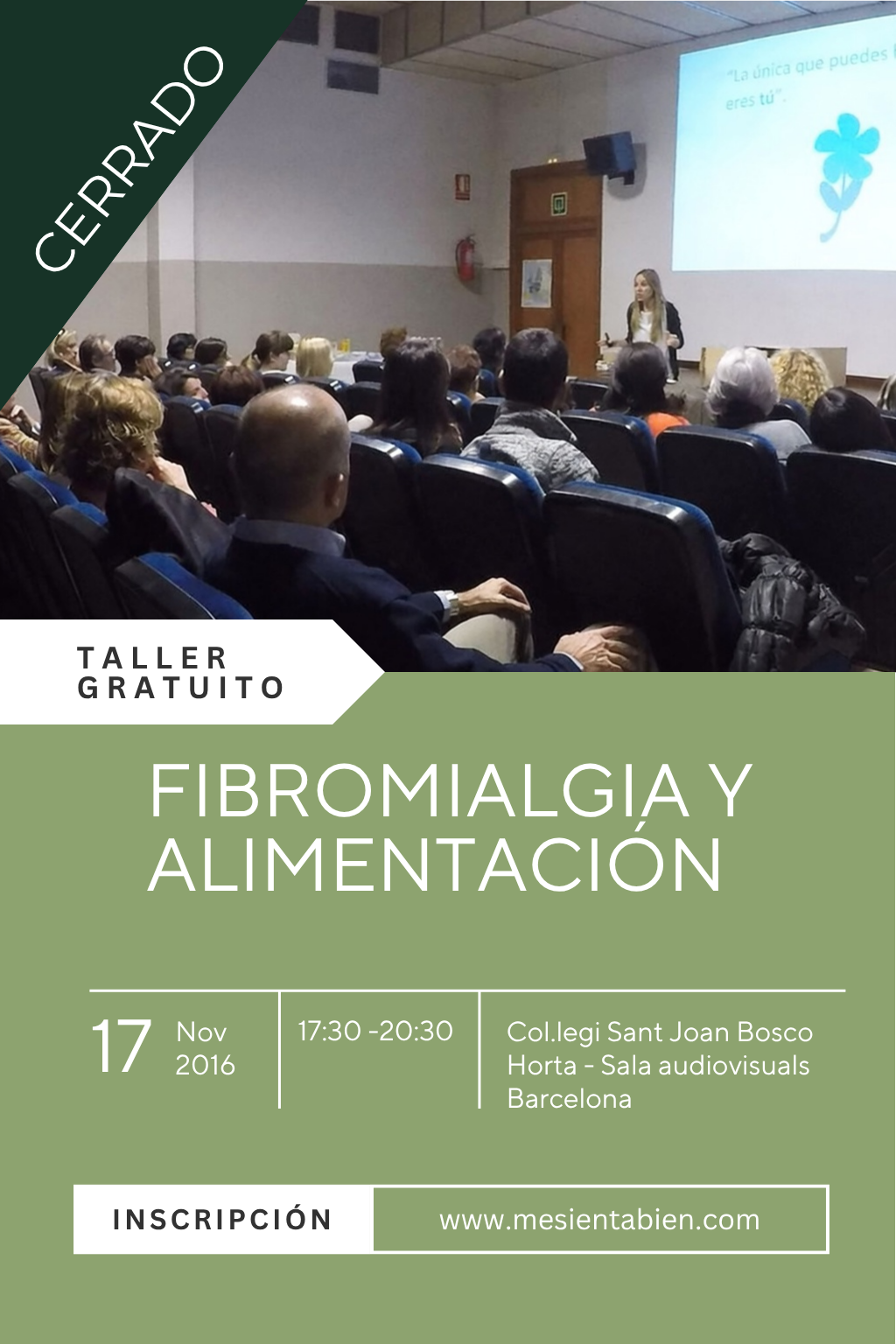 Taller gratuito Fibromialgia y alimentación